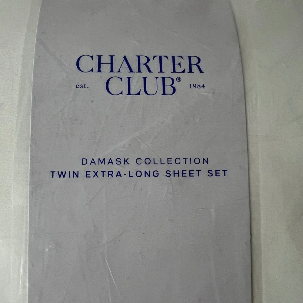 Charter Club‎ Damask Collection Twin Extra Long Sheet Set 550TC Cotton NIP